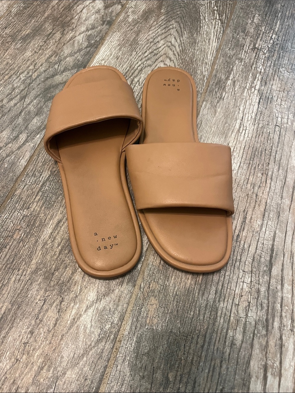 a new day Caramel Brown Slide Sandals